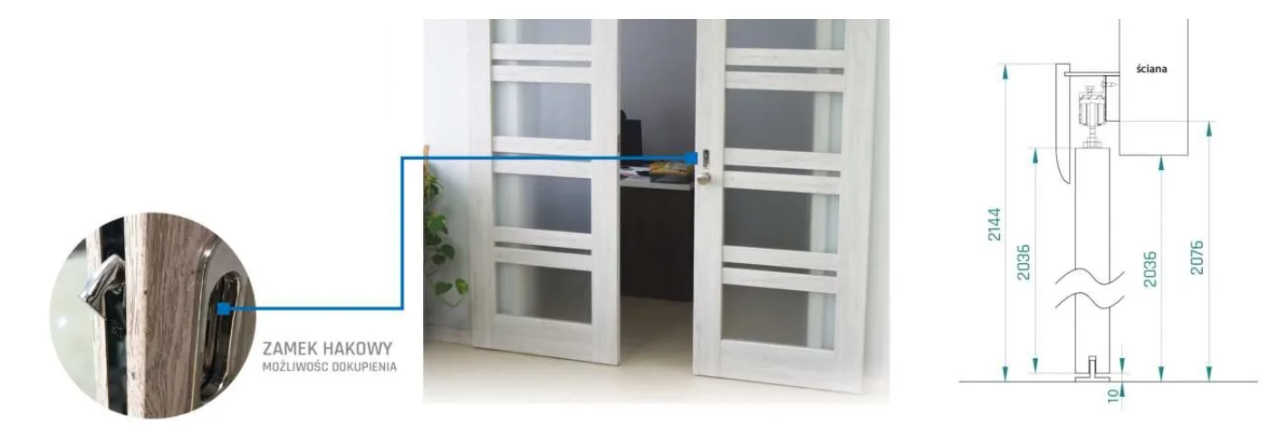 System przesuwny naścienny do drzwi - obrazek 6