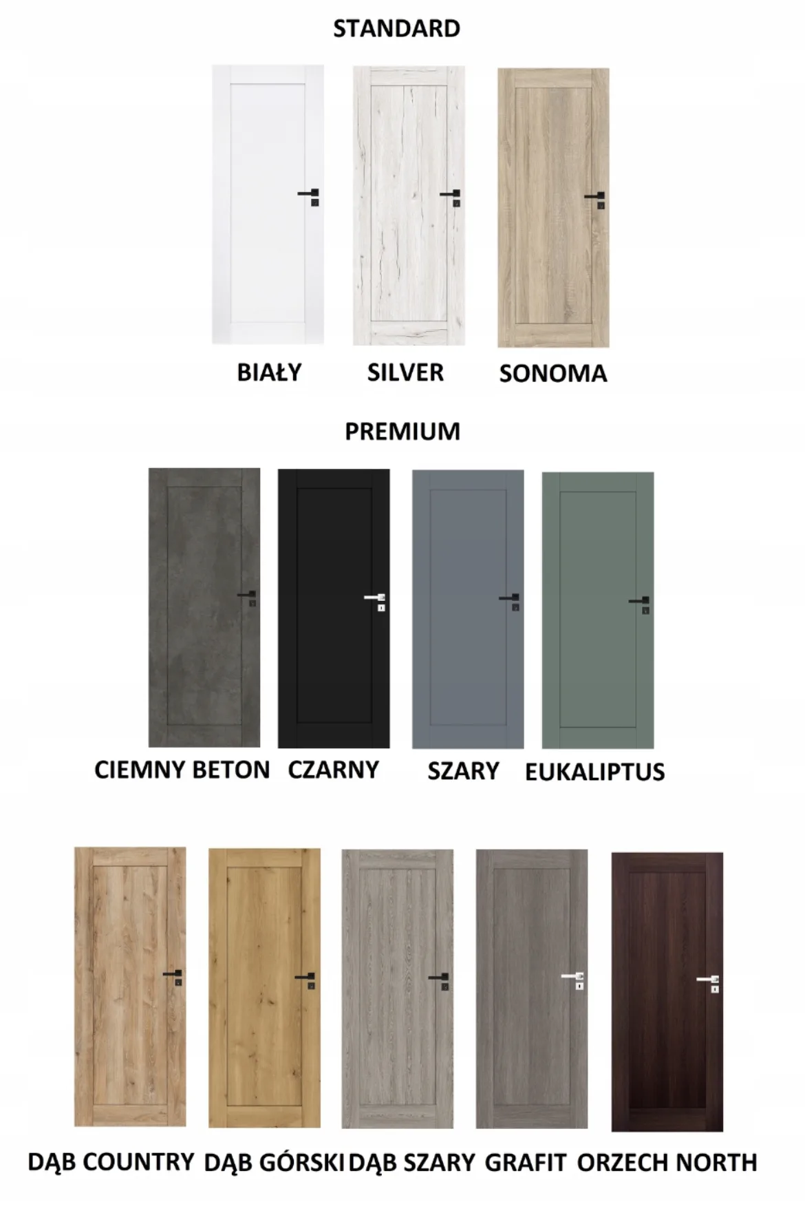 Elegance prestige bezprzylgowe pełne drzwi 80 PRAWE z nawiertem na trzy zawiasy chowane - obrazek 2