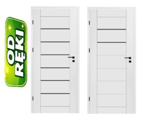 Drzwi Milton / Sonata czarne szyby i zawiasy Defendoor - od ręki