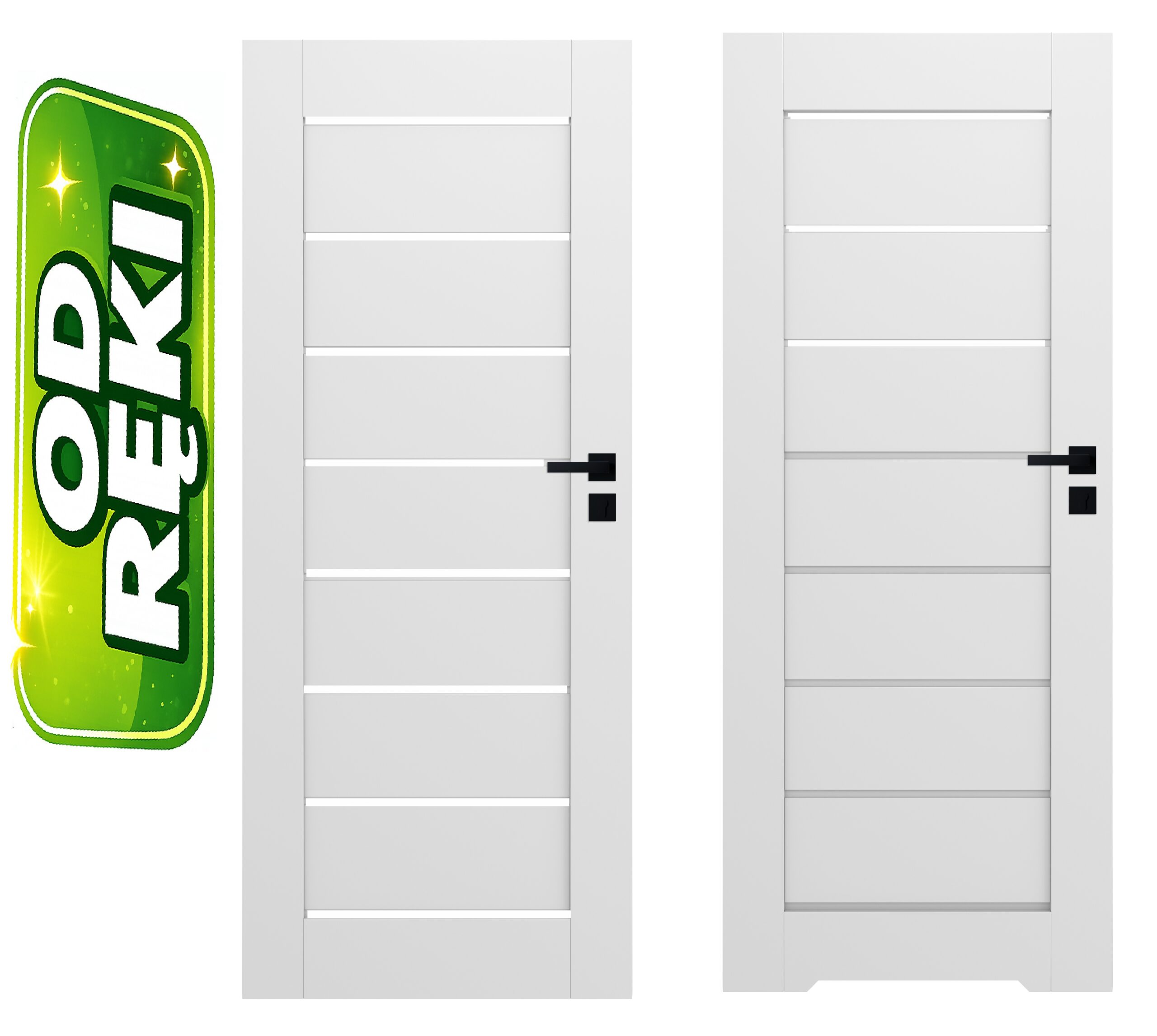 Drzwi bezprzylgowe PRIM SLIM WINDOOR BIAŁE z ościeżnicą regulowaną 90° od ręki