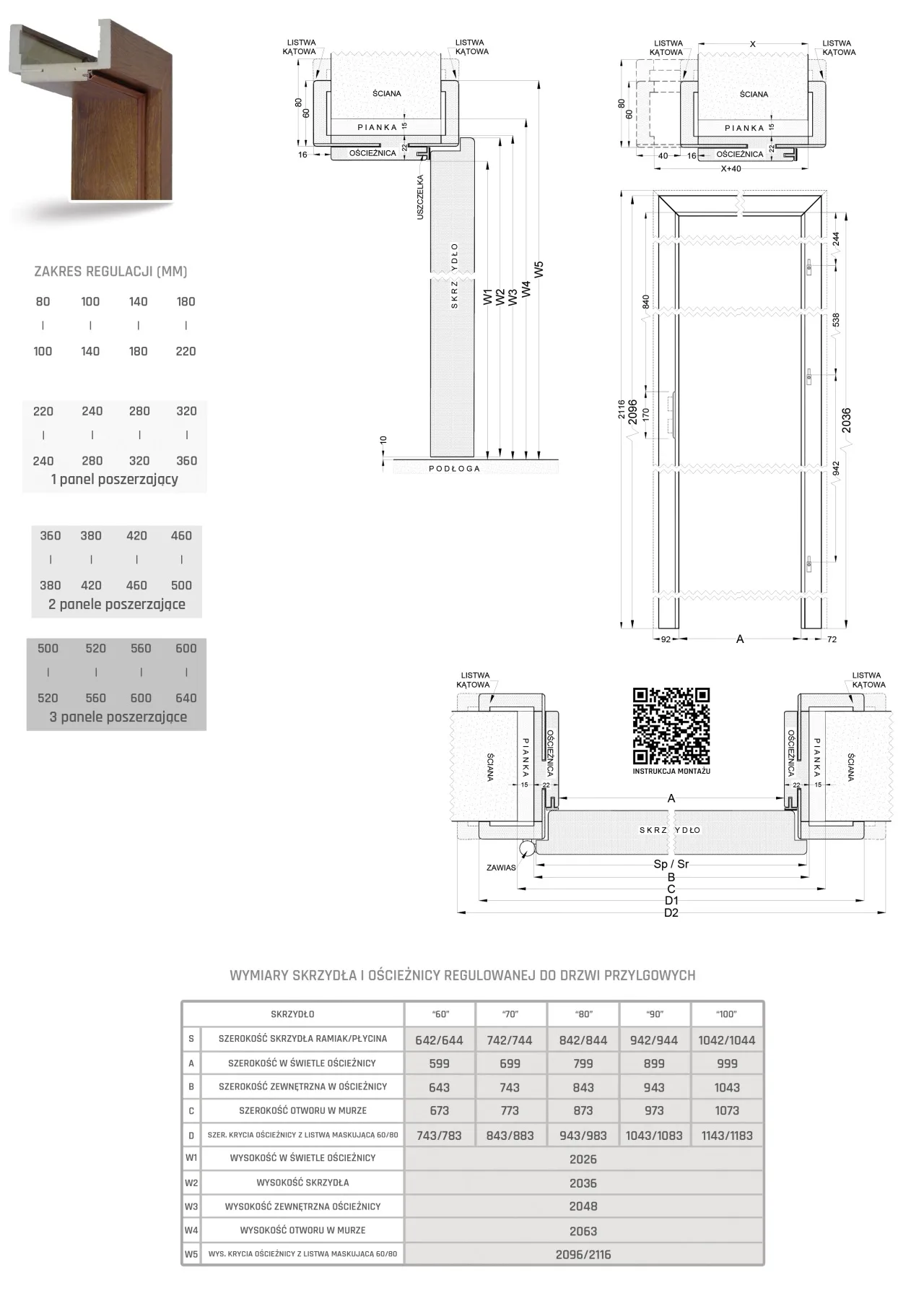 PRZYLGOWA Standard ościeżnica regulowana do drzwi Prestige i Płycinowych Standard - obrazek 6