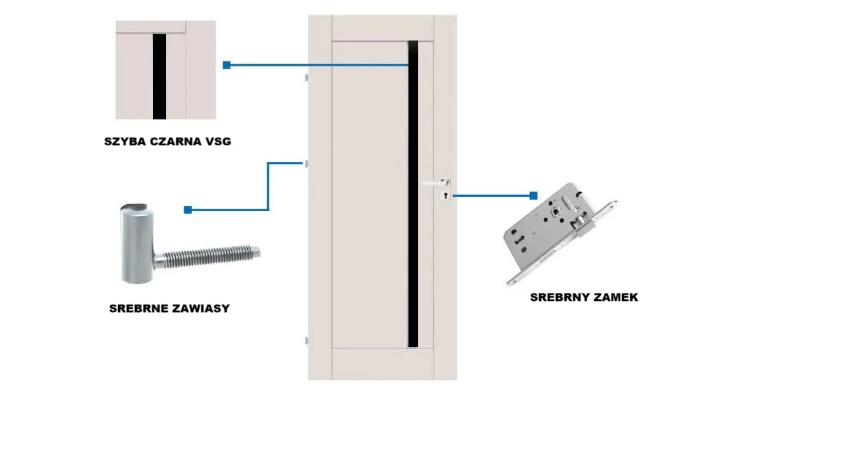SUZANO z czarną szybą VSG DRZWI WEWNĘTRZNE - obrazek 8
