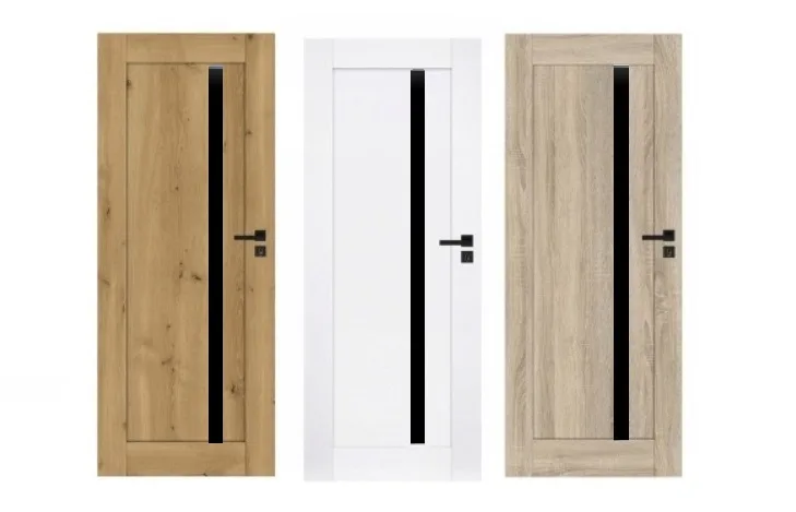 SUZANO z czarną szybą VSG DRZWI WEWNĘTRZNE