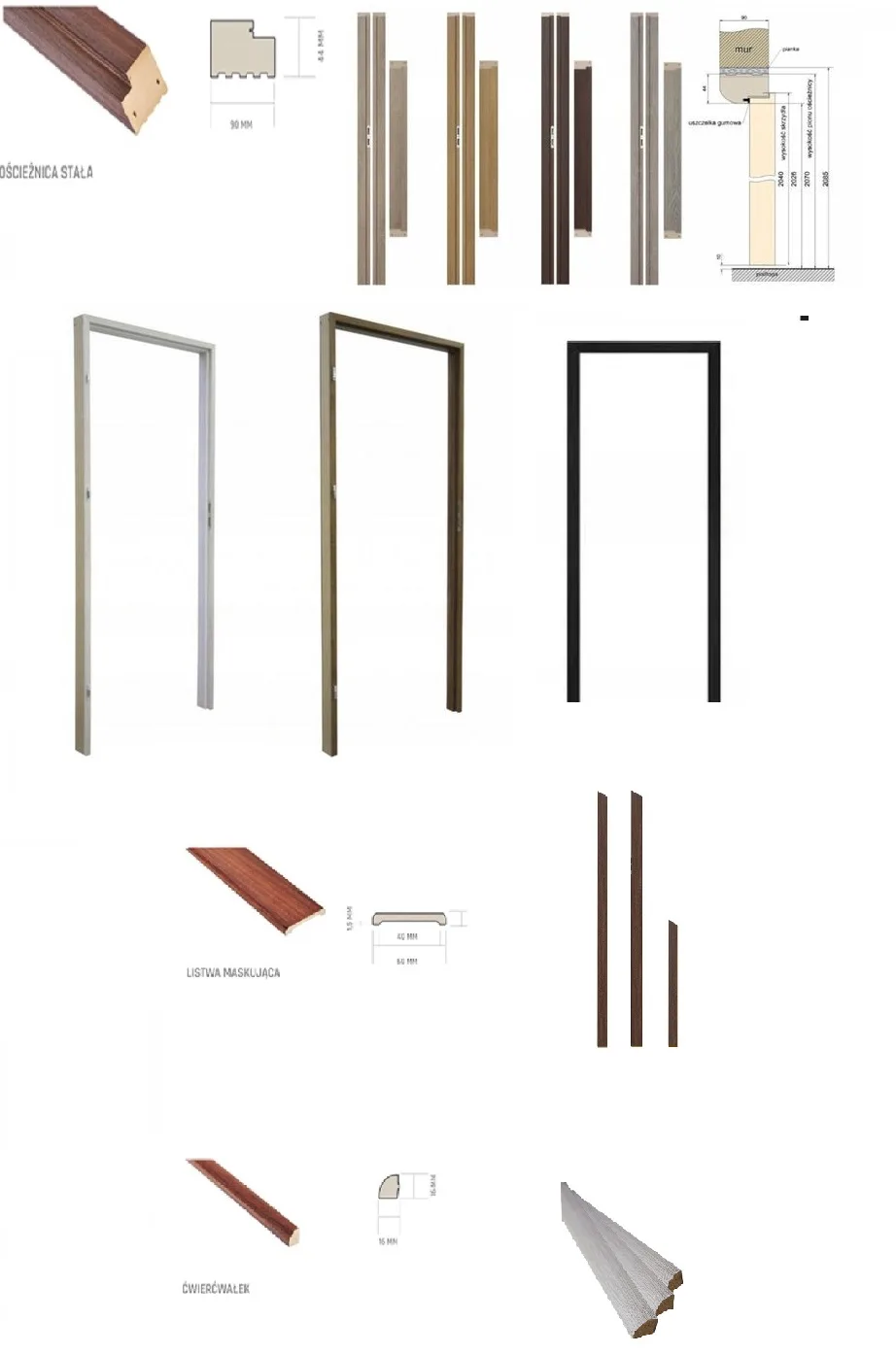 Ościeżnica stała 90x44 mm do drzwi Prestige i Płycinowych Standard - obrazek 9