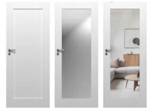 Drzwi wewnętrzne Lizbona Defendoor pełne, szyba, lustro