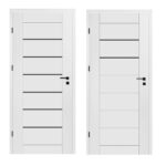 Drzwi ramowe Milton / Sonata czarne szyby i zawiasy Defendoor - od ręki