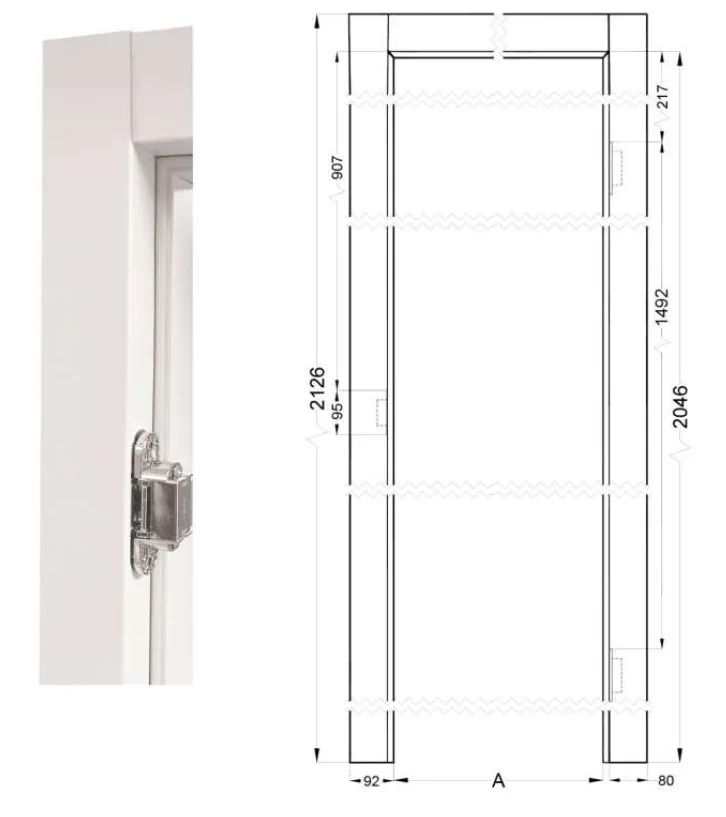 Drzwi bezprzylgowe ELEGANCE SLIM WINDOOR Kaszmir z ościeżnicą regulowaną od ręki - obrazek 16