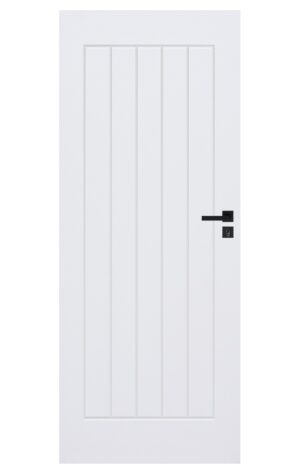 LACERTA białe lakierowane drzwi pełne 60 lewe
