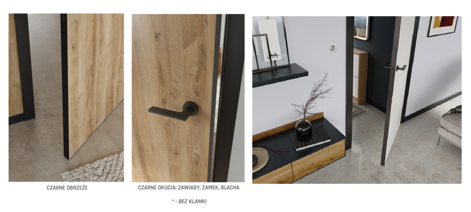 Drzwi bezprzylgowe TRYTON Windoor czarne obrzeża - obrazek 5