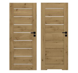 Drzwi bezprzylgowe PRIM SLIM WINDOOR DĄB GÓRSKI z ościeżnicą regulowaną 90° od ręki