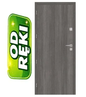 Drzwi wejściowe wewnątrzklatkowe Andromeda Set z ościeżnicą i klamką GRAFIT 80 PRAWE - WYPRZEDAŻ MAGAZYNU